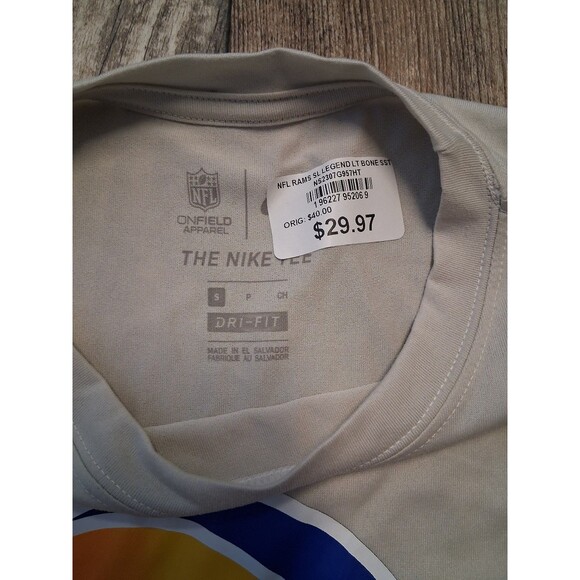 NEW! Men's Nike NFL OnField Apparel LA Rams Dri-Fit T-Shirt, Size Small - Picture 8 of 11